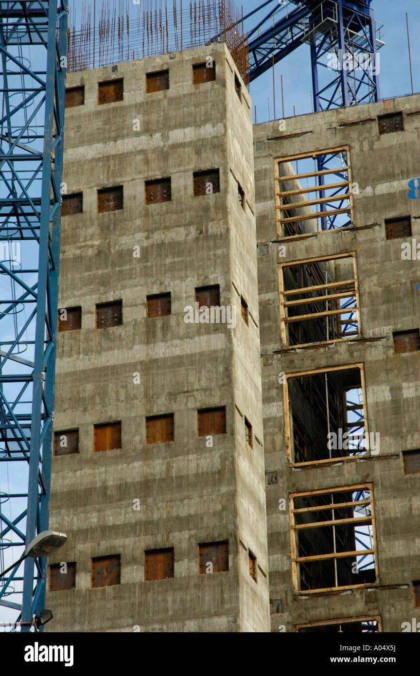 Un edificio di cemento in costruzione Foto Stock