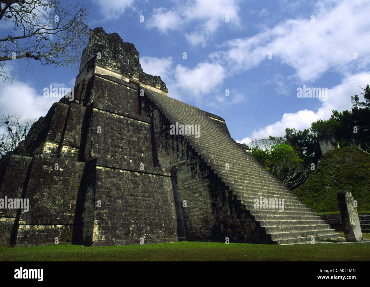 Tempio II, Tikal, El Petén, Guatemala Foto Stock