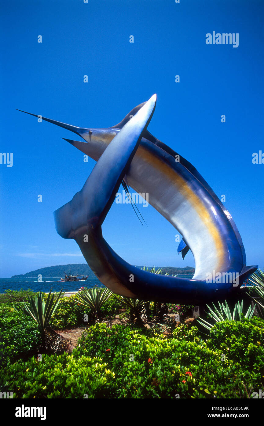 Kota Kinabalu, Statua Marlin Foto Stock