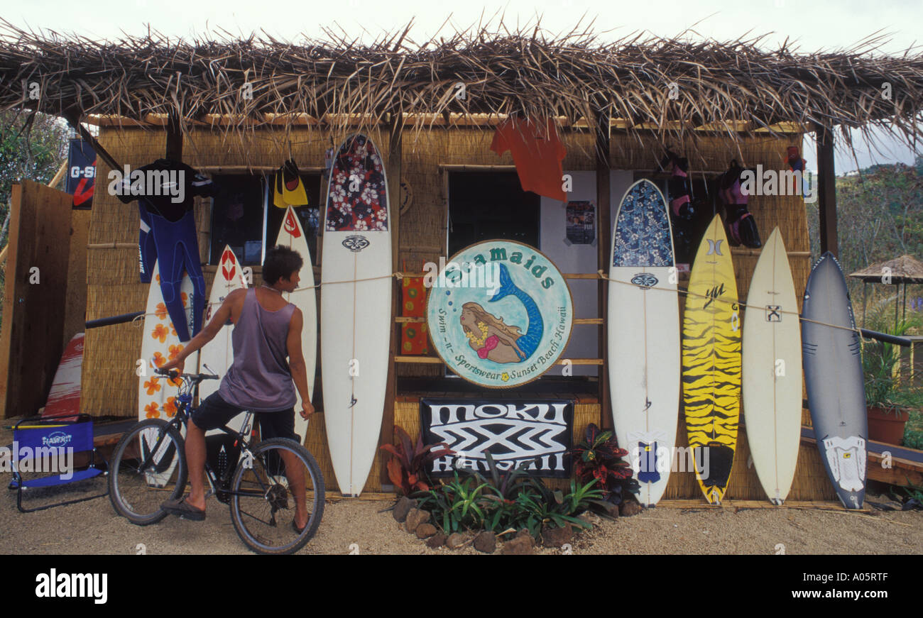 Negozio di surf sulla North Shore Oahu Hawaii Stati Uniti d'America Foto  stock - Alamy