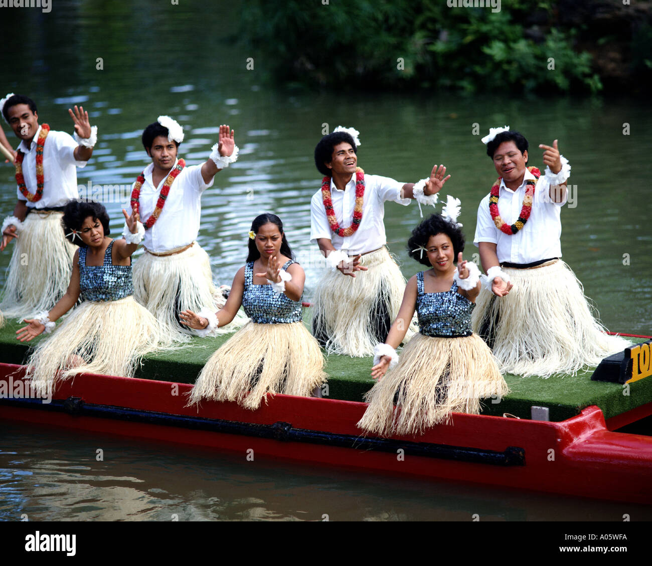 Stati Uniti - Hawaii: Showtime presso il Centro Culturale Polinesiano su Oahu Foto Stock