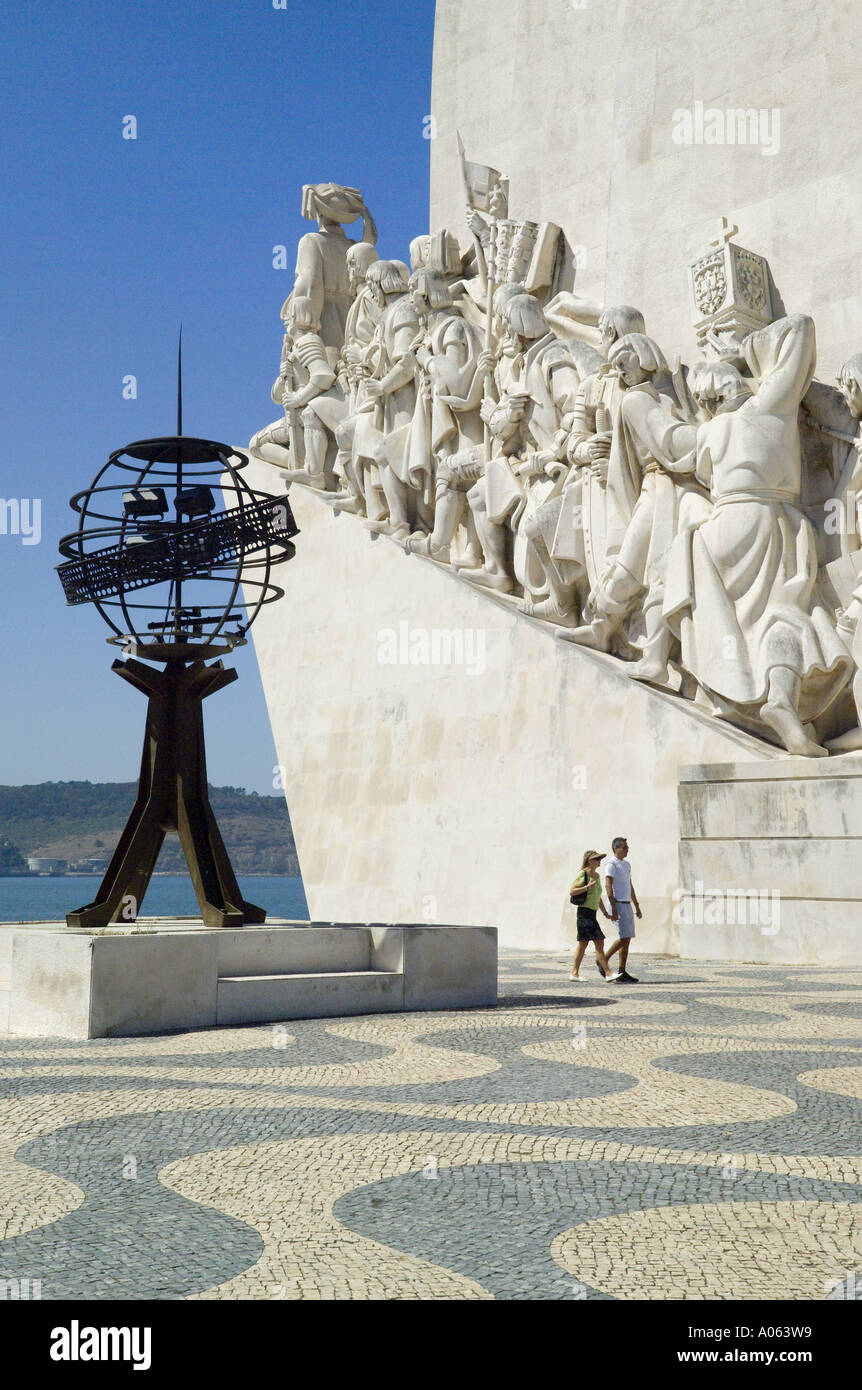 Lisbona, il Monumento delle Scoperte Foto Stock