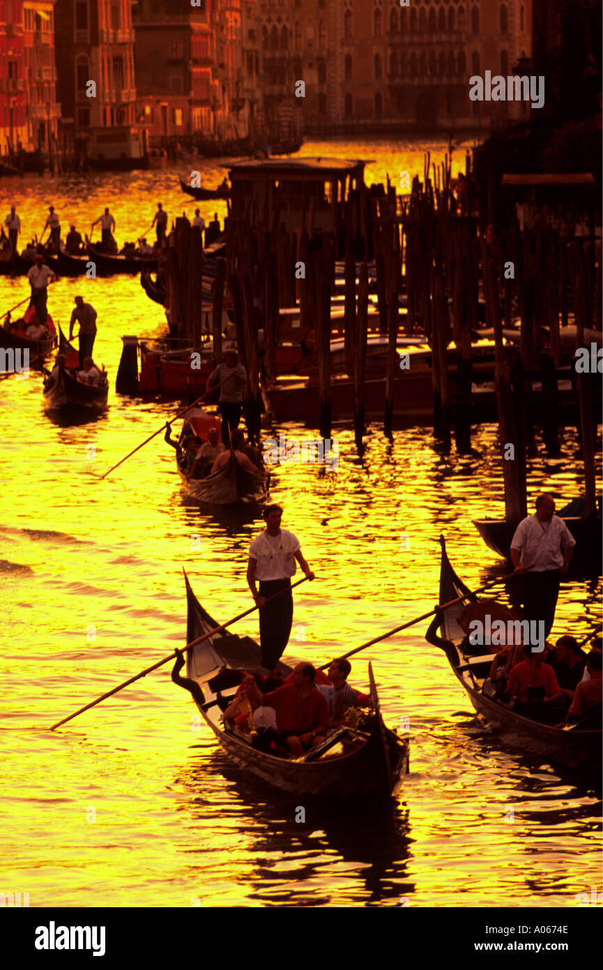 Gondole Canal Grande Venezia Italia Foto Stock