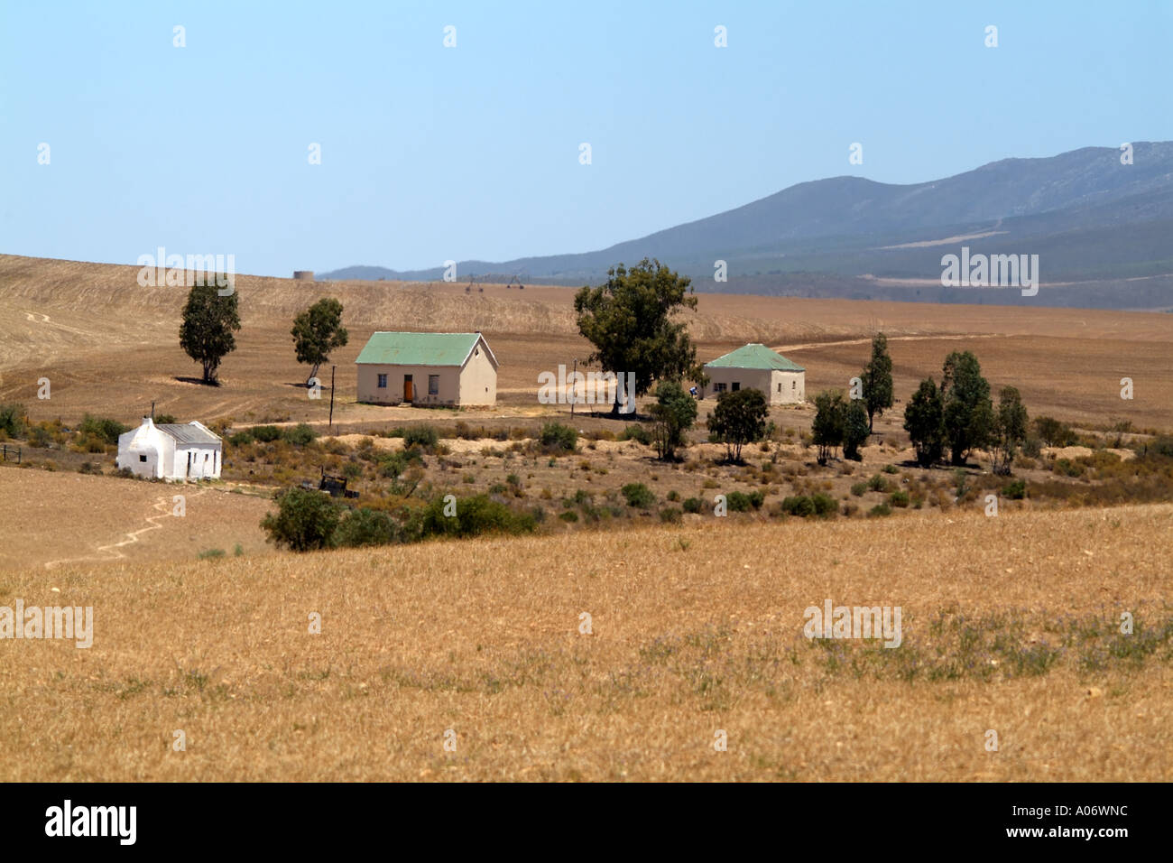 Paesaggio rurale della fattoria e cottage in al Wheatlands Stormsvlei Western Cape South Africa RSA Foto Stock