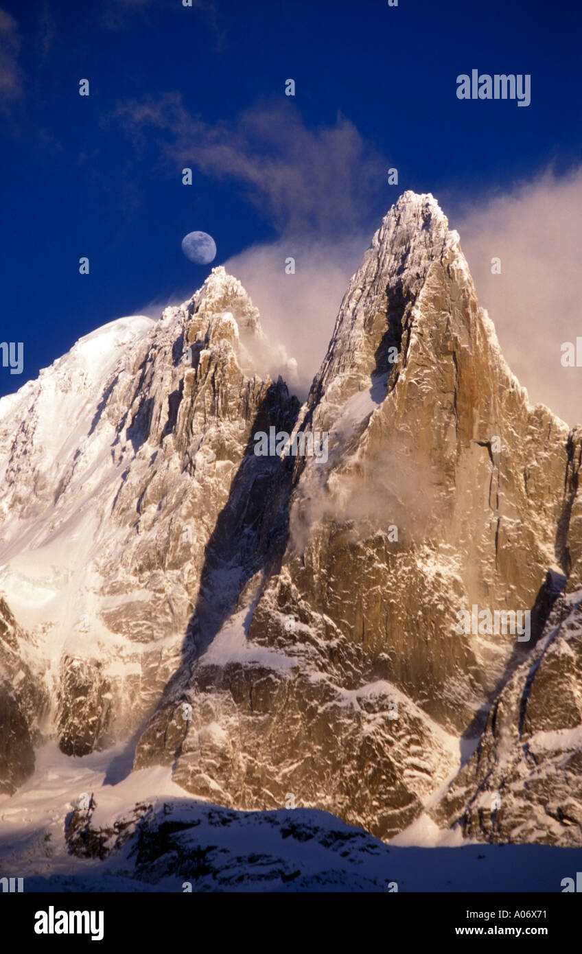 Aiguille du Dru Valle di Chamonix Francia Foto Stock