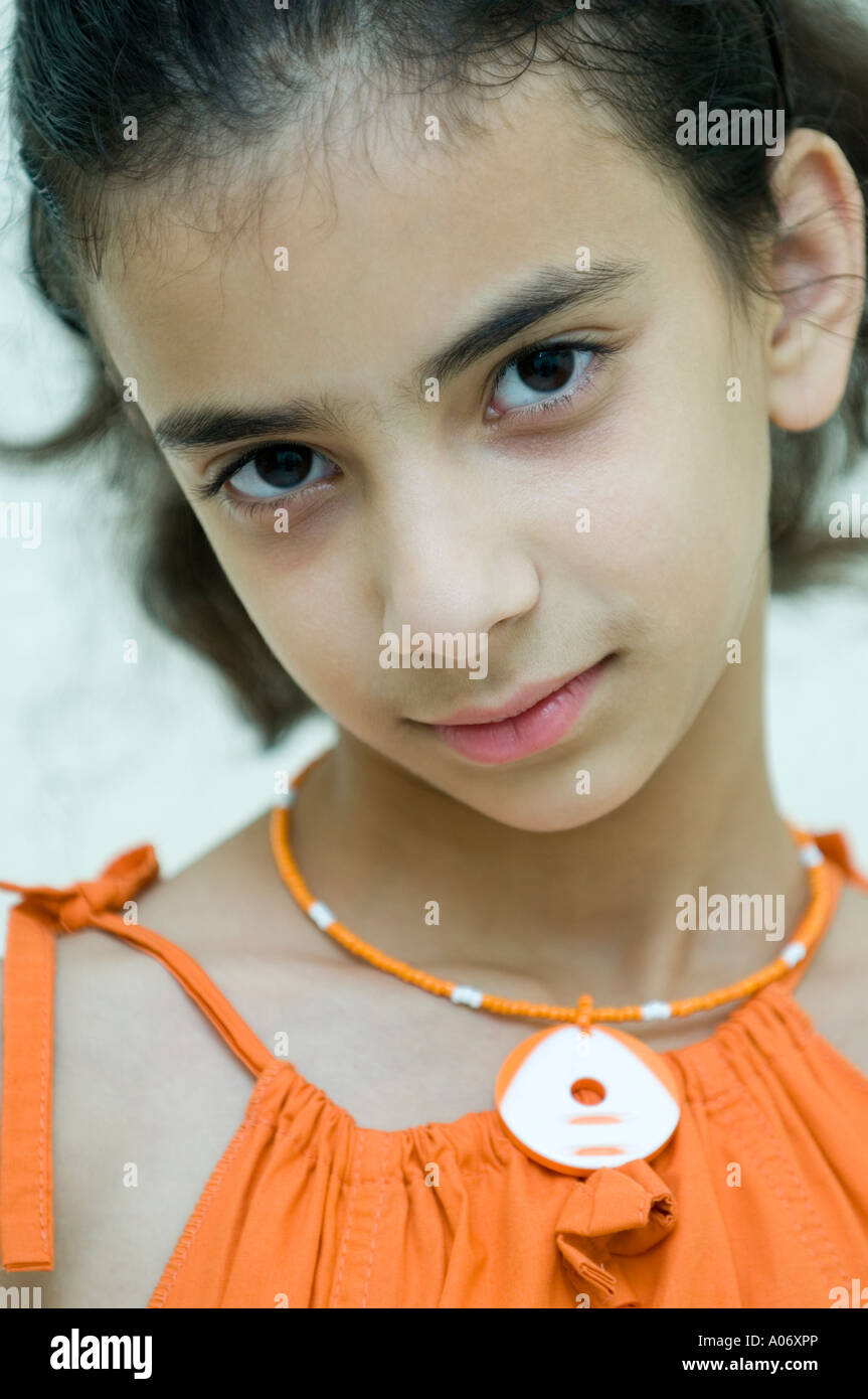Dieci anni giovane ragazza ritratto Foto Stock