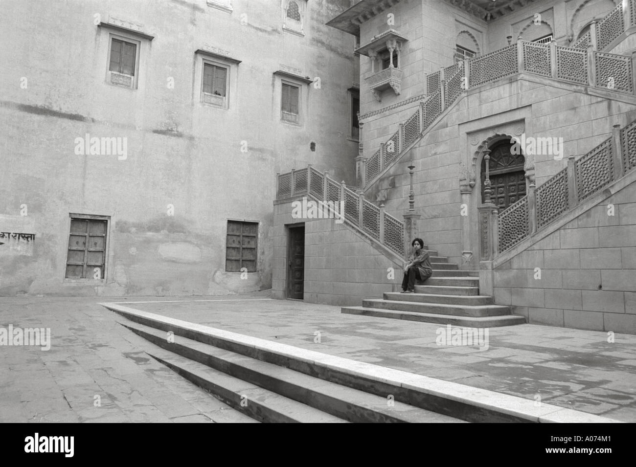 Cortile del Palazzo di Bikaner Rajasthan in India Foto Stock