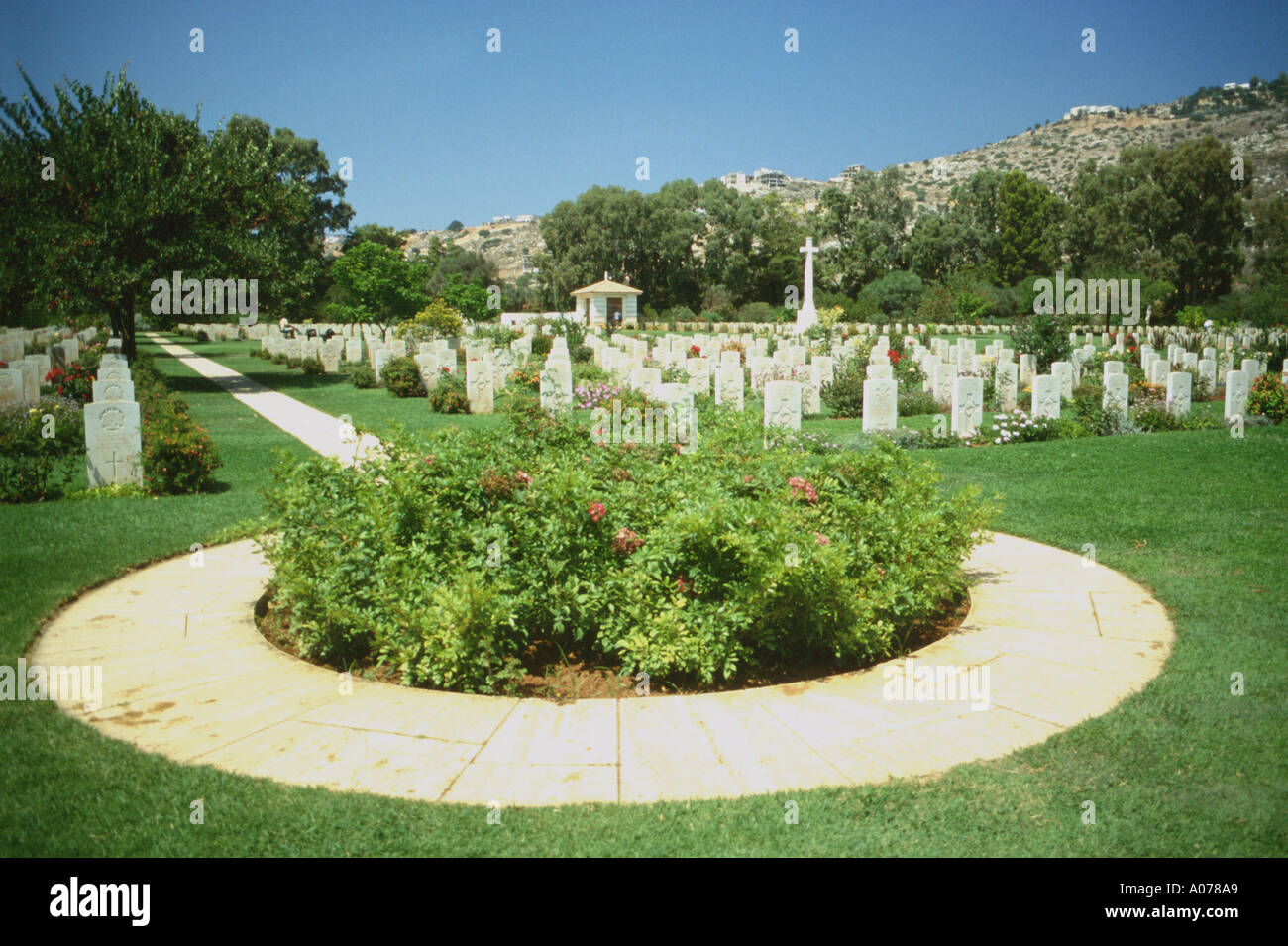 Souda Bay Creta War Memorial Cemetery e lapidi. Grecia Europa Foto Stock