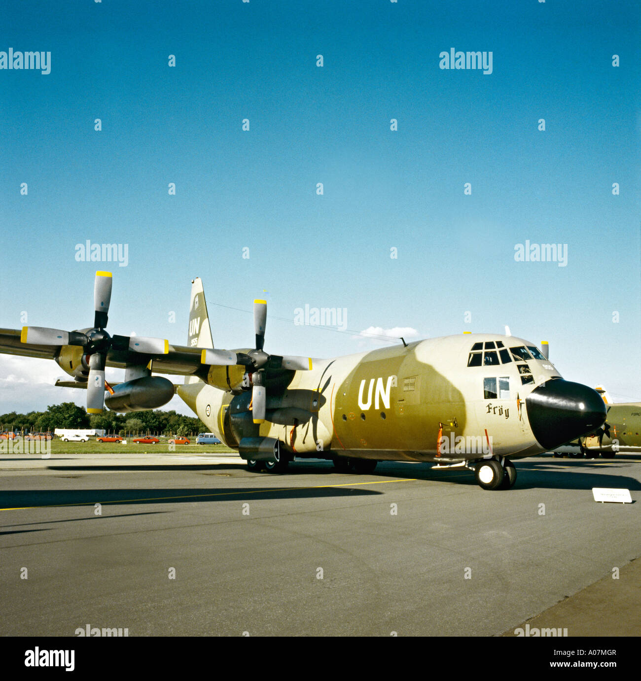 Lockheed Hercules C130H Royal Norwegian Air Force air display in UK UE Foto Stock