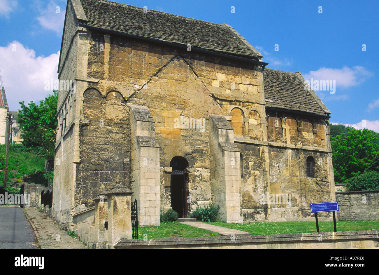 Sassone - Chiesa di San Lorenzo fondata da San Aldhelm Bradford on Avon Wiltshire, Inghilterra Foto Stock