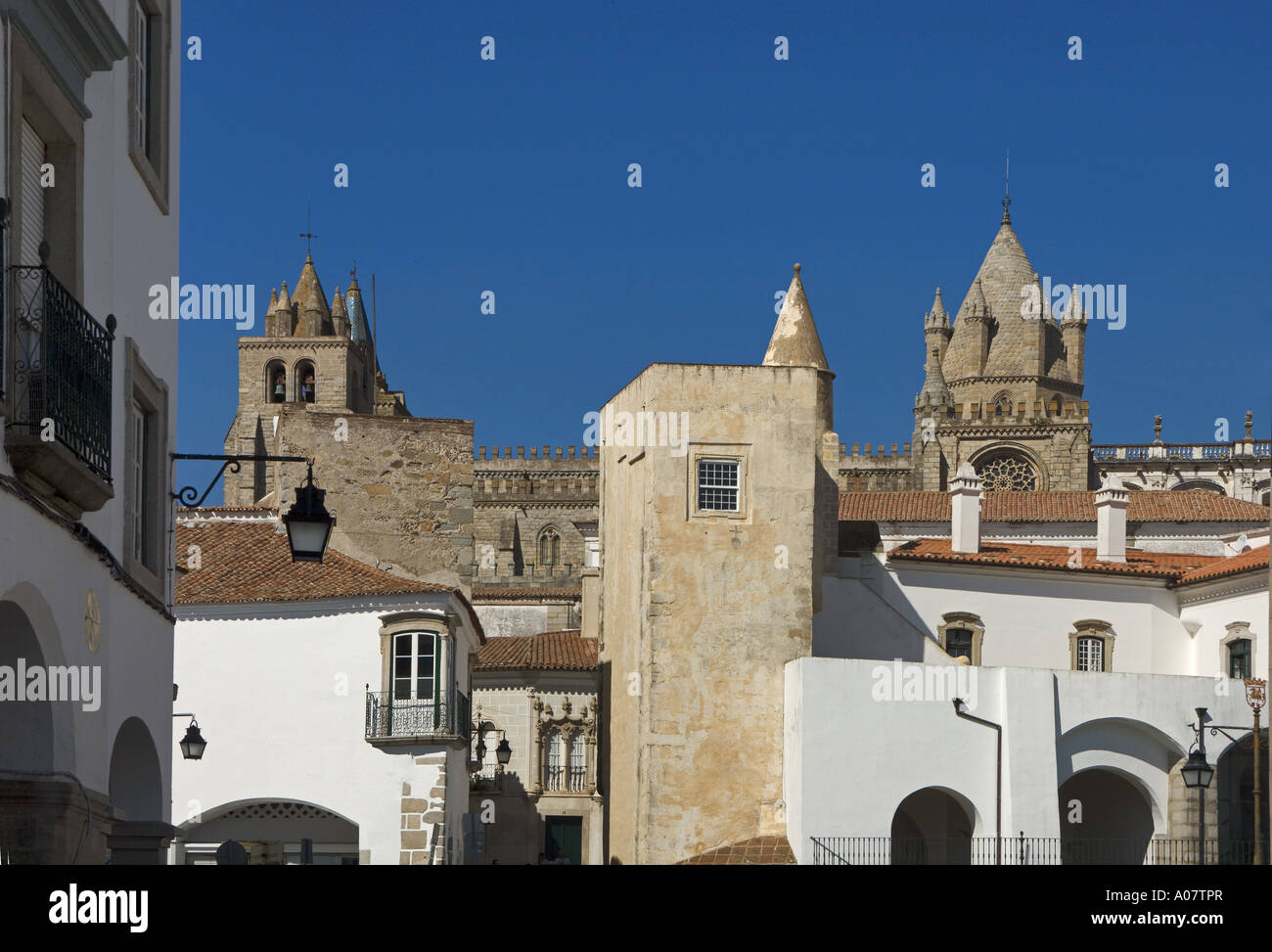 Evora, vista cattedrale Foto Stock