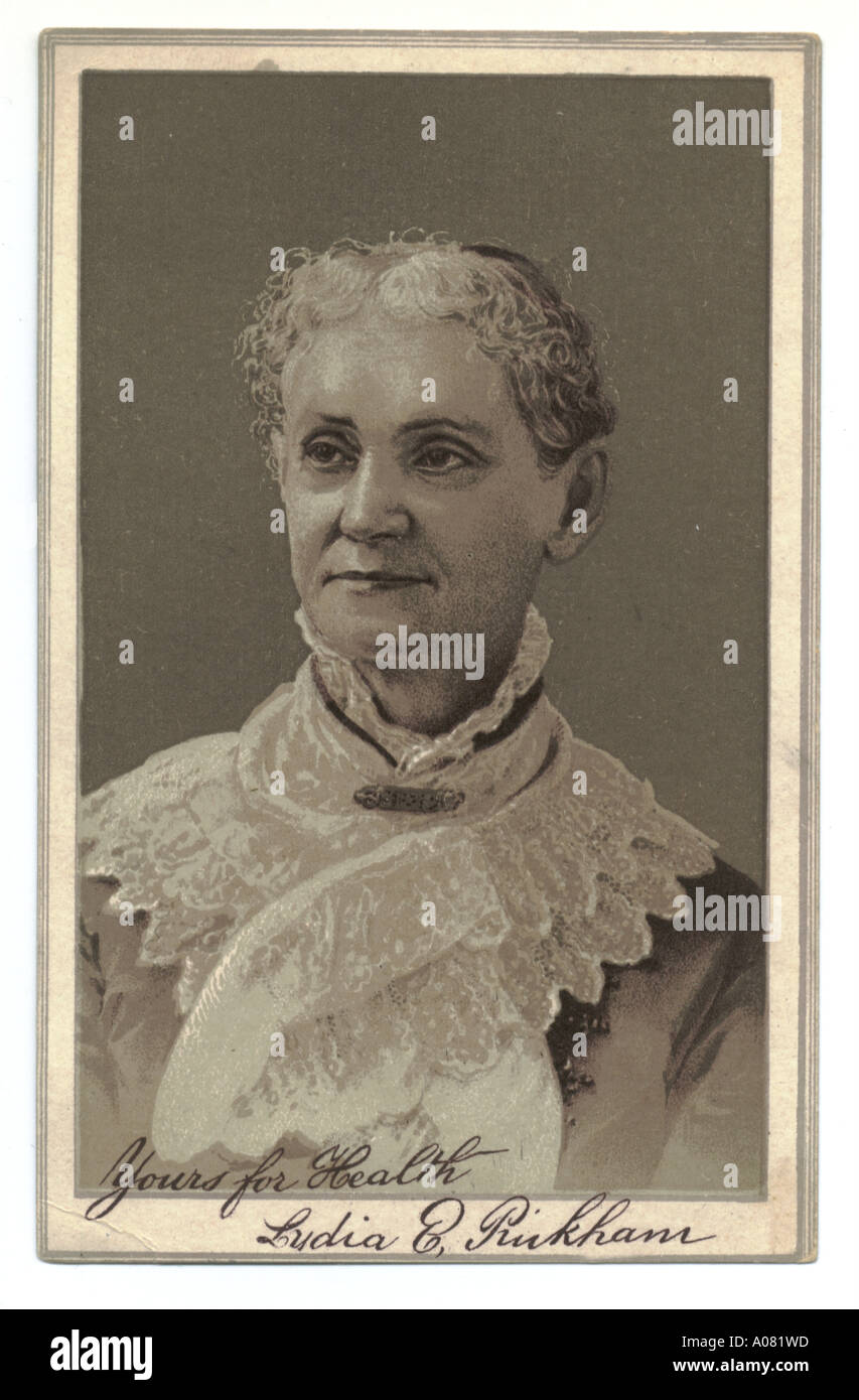 Lydia E Pinkham è composto vegetale scheda commerciale circa 1880 Foto Stock