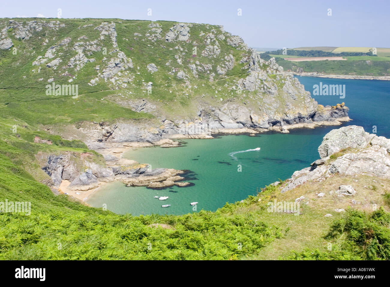 Starehole Cove, Devon, Regno Unito Foto Stock