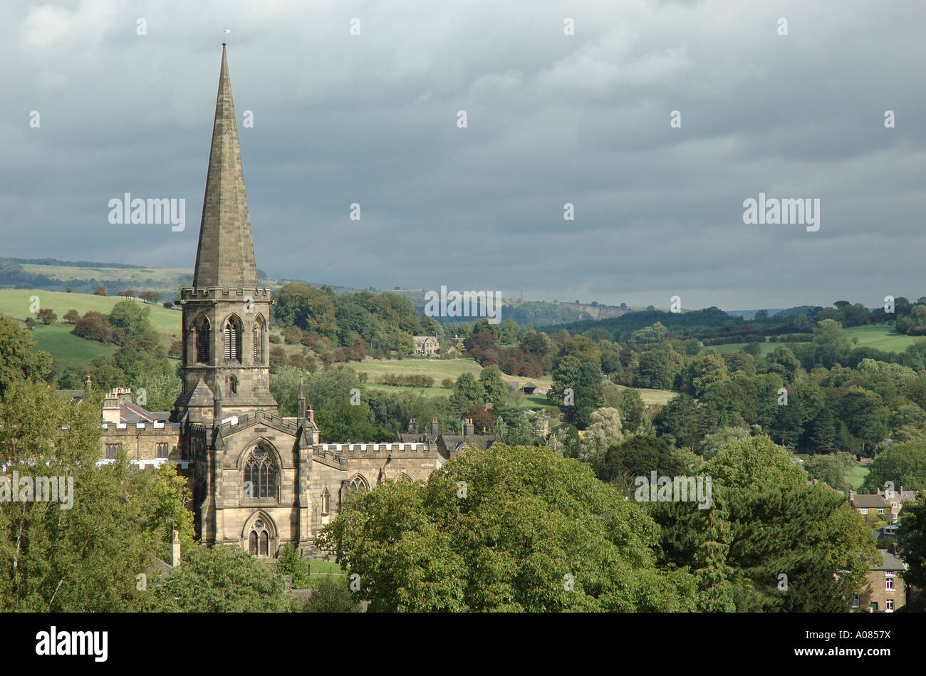 Tutti i santi della chiesa parrocchiale, Bakewell, Derbyshire Foto Stock