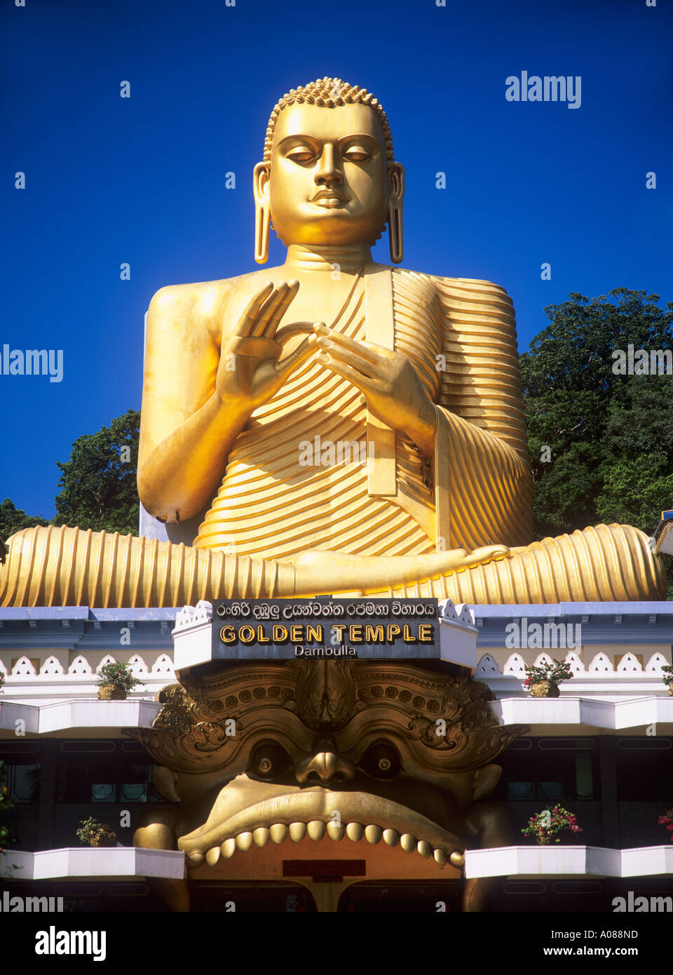 Statua del Buddha Golden Tempio Dambulla Sri Lanka Foto Stock