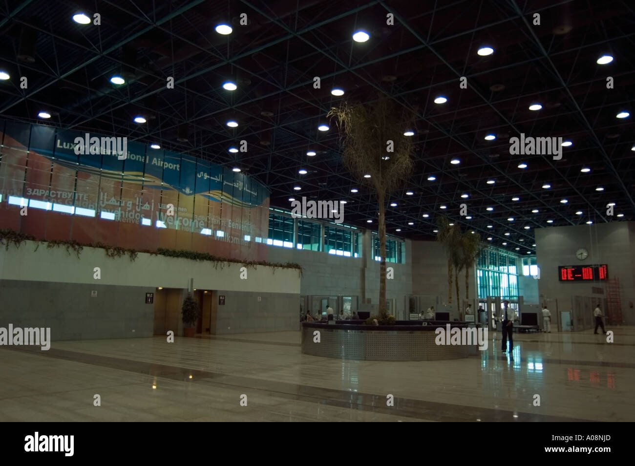 Il banco di check-in, Luxor international airport (LXR/HELX), Luxor, Egitto. Foto Stock
