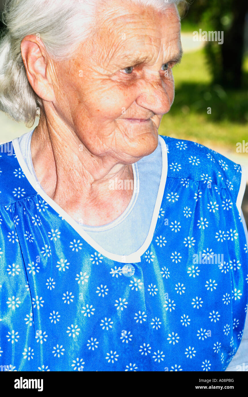 Ritratto di una vecchia donna polacca Foto Stock