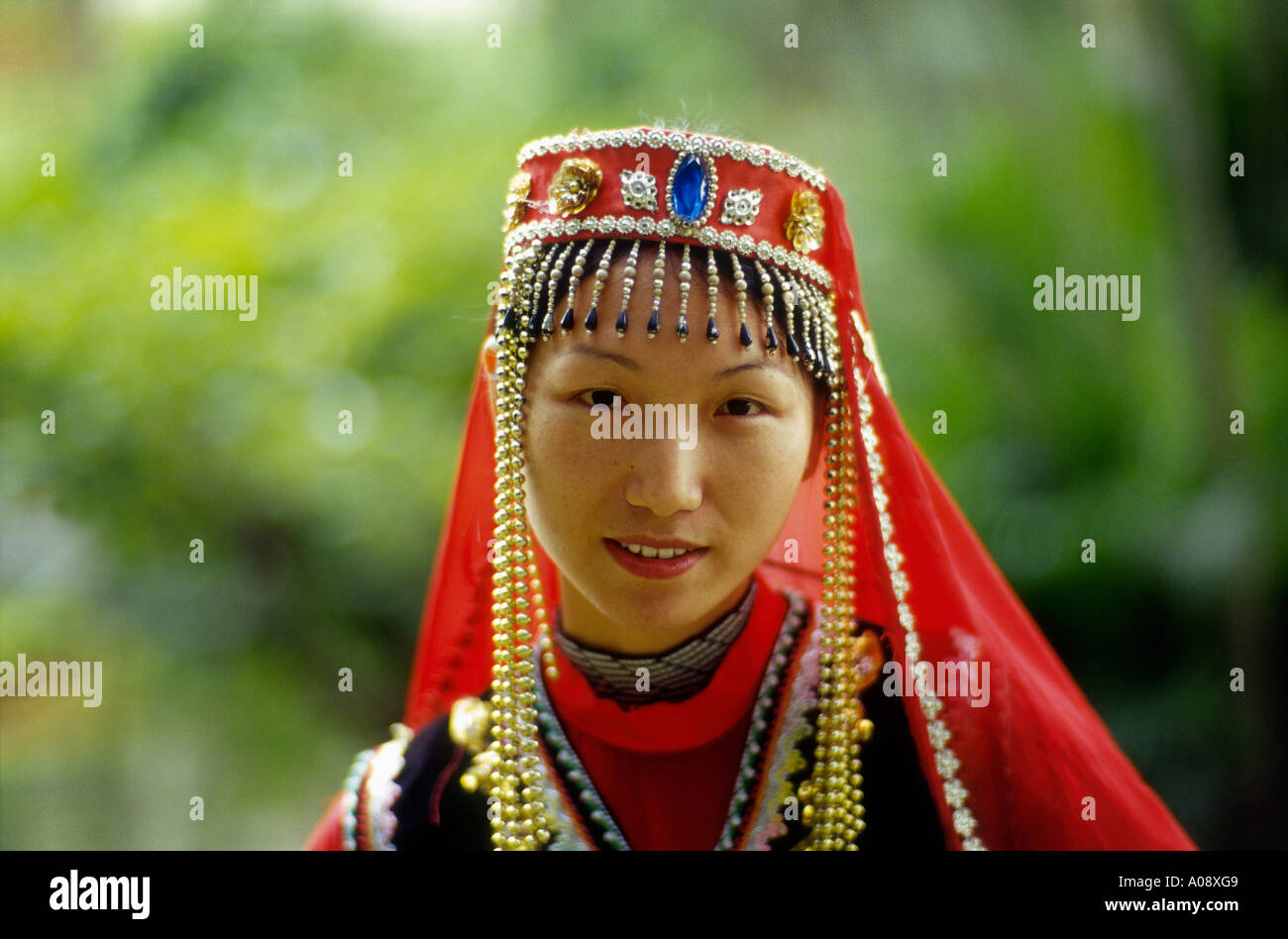 Mongolia, ragazza in Costume mongolo Foto Stock