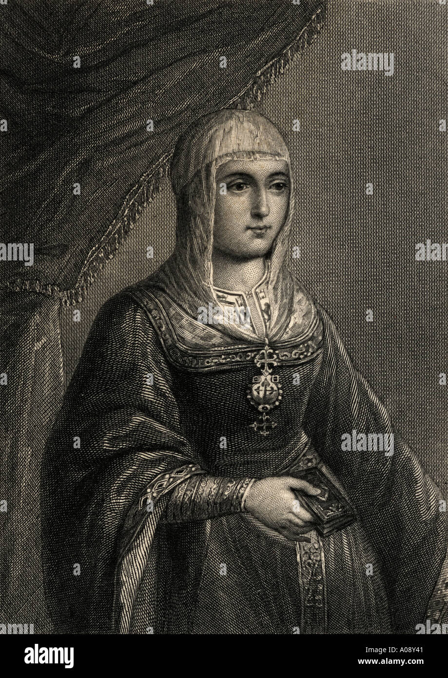 Isabella I, 1451 - 1504. Regina di Castiglia e regina consorte di Aragona. Foto Stock