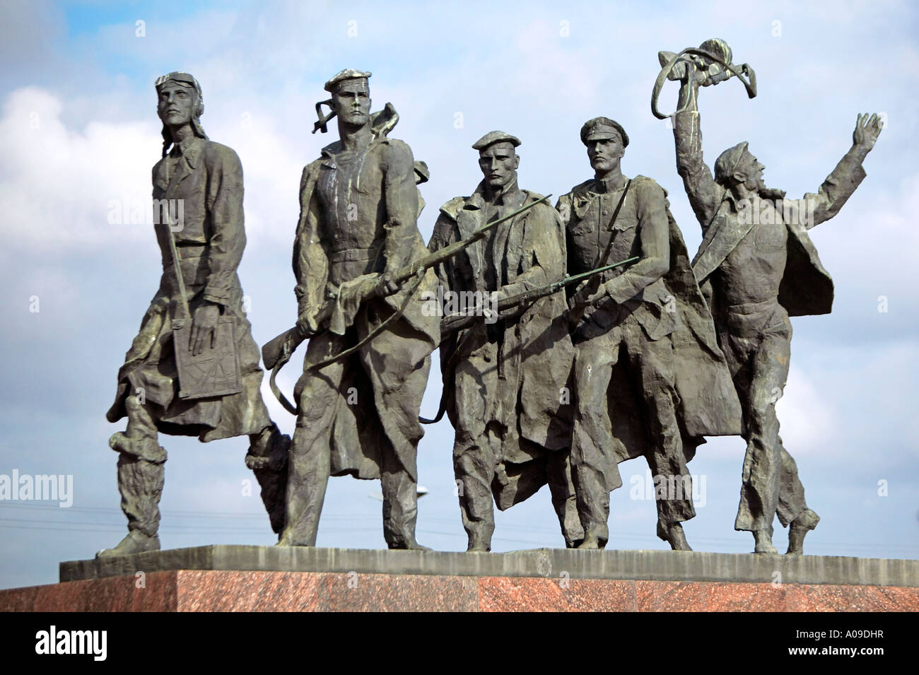 Sankt Petersburg, Denkmal fuer die Verteidiger Leningrads, San Pietroburgo monumento per il difensore di Leningrado in Russia Foto Stock