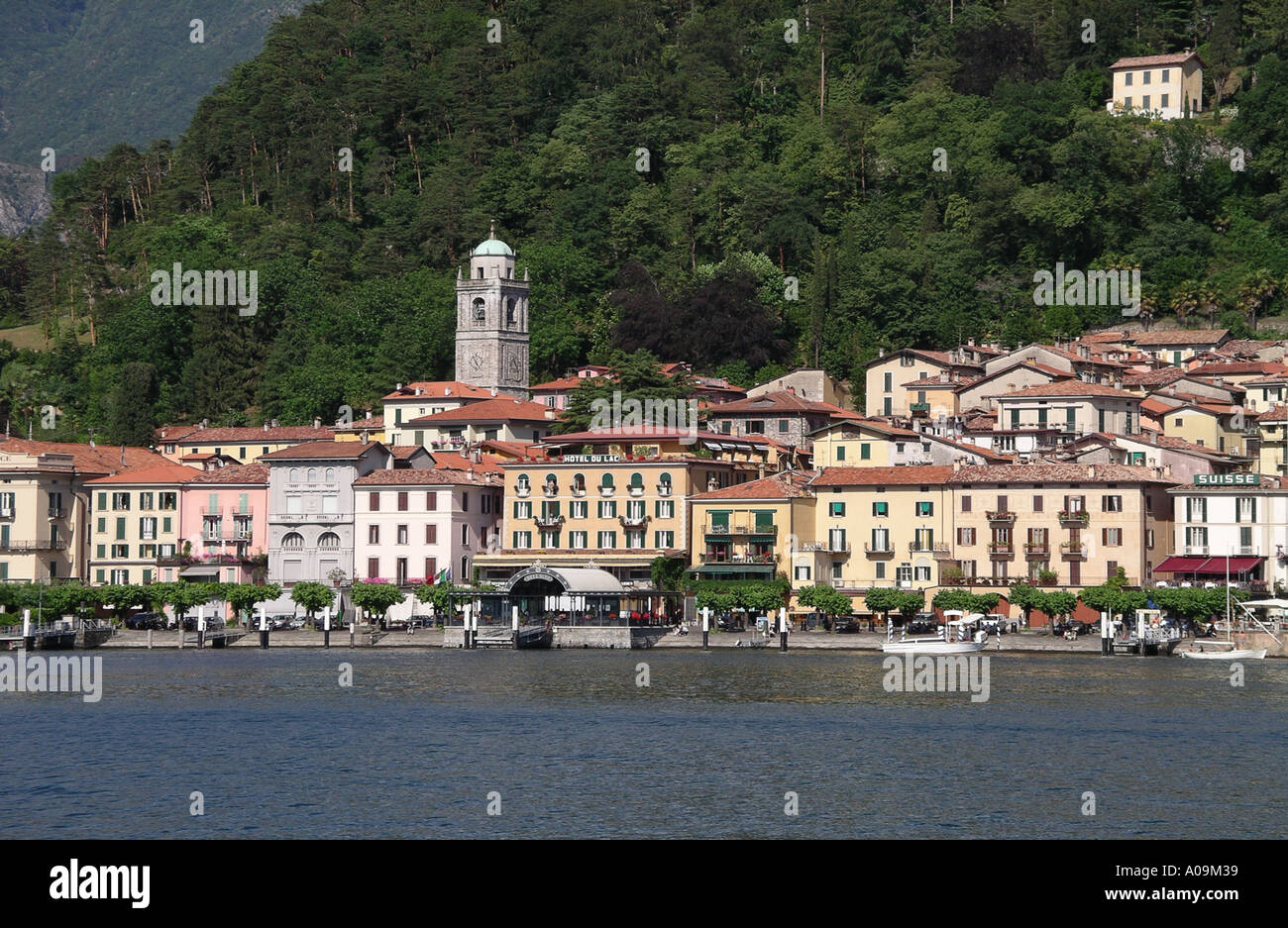 Bellagio sulle rive del lago di Como in Italia settentrionale Foto Stock