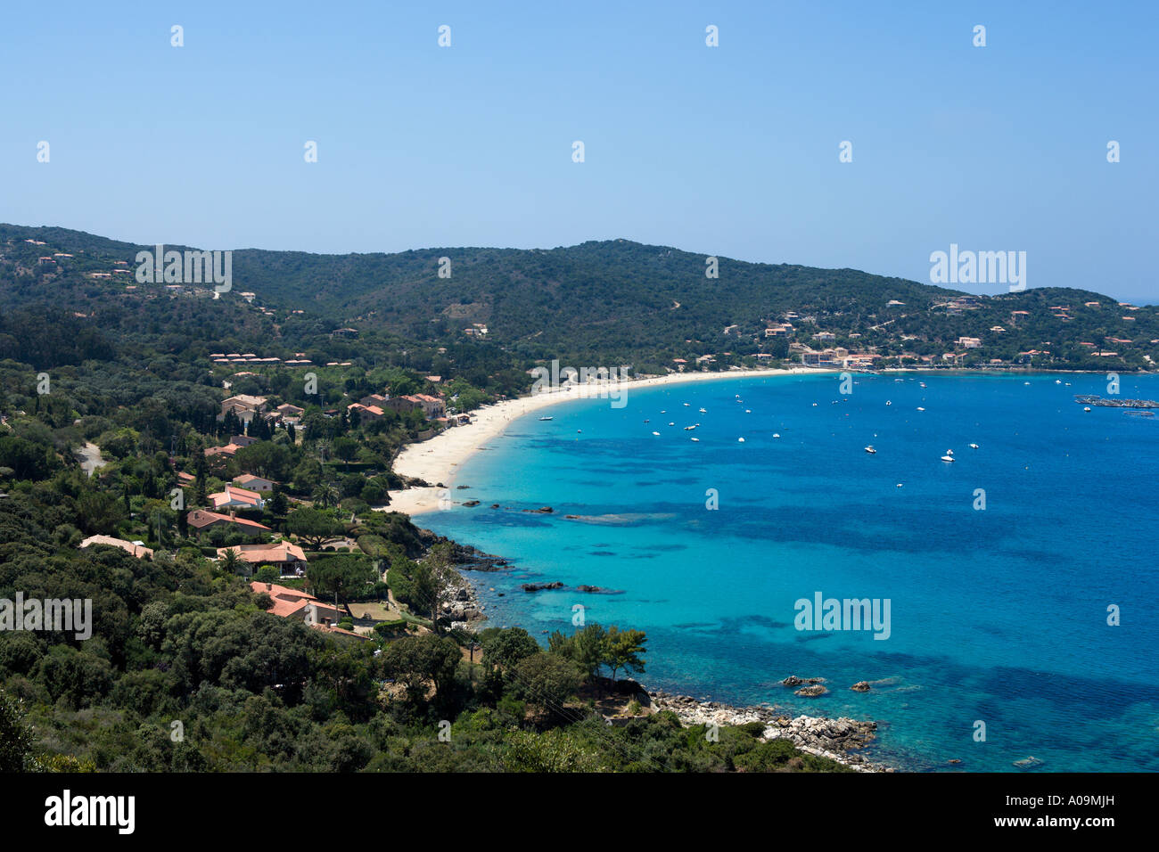 La spiaggia di Campomoro, vicino a Propriano, Golfo di Valinco Corsica, Francia Foto Stock