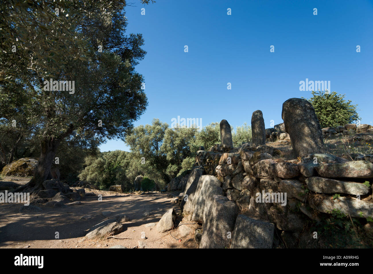 Il Torreen monumento centrale presso il sito di Filitosa sito preistorico, vicino a Propriano, Alta Rocca, Corsica, Francia Foto Stock