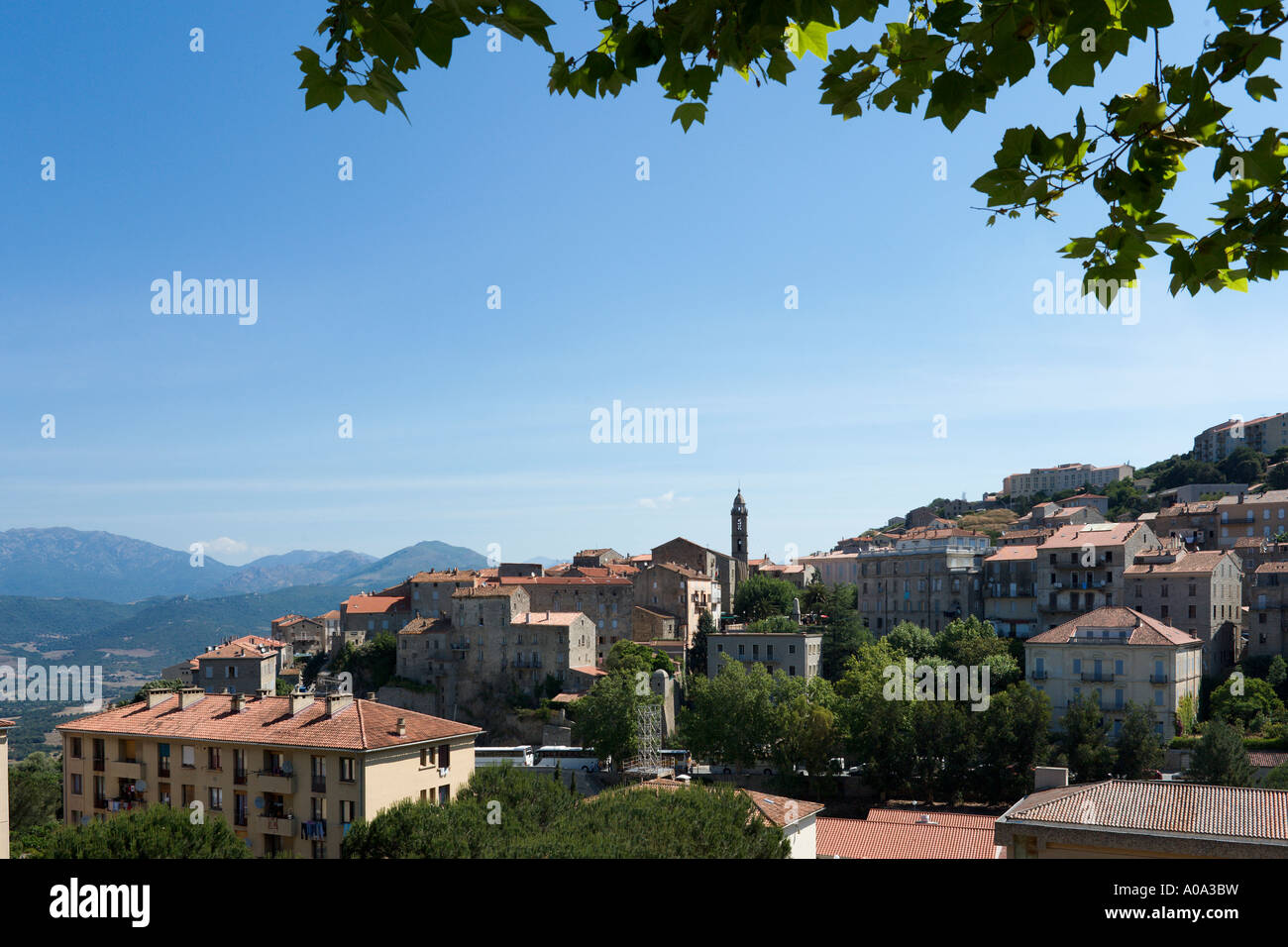 La città di montagna di Sartene, Alta Rocca regione, Corsica, Francia Foto Stock