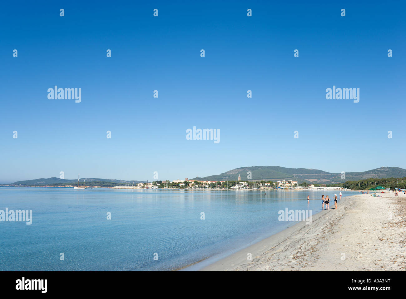 Spiaggia Vicino a Fertilia, Alghero, Sardegna, Italia Foto Stock