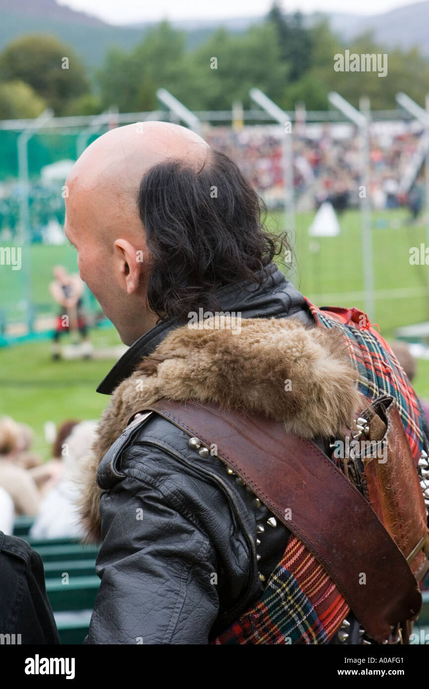 Braemar Scoittlish Highland Games e raccolta, Royal Deeside, Aberdeenshire, Scotland, Regno Unito Foto Stock