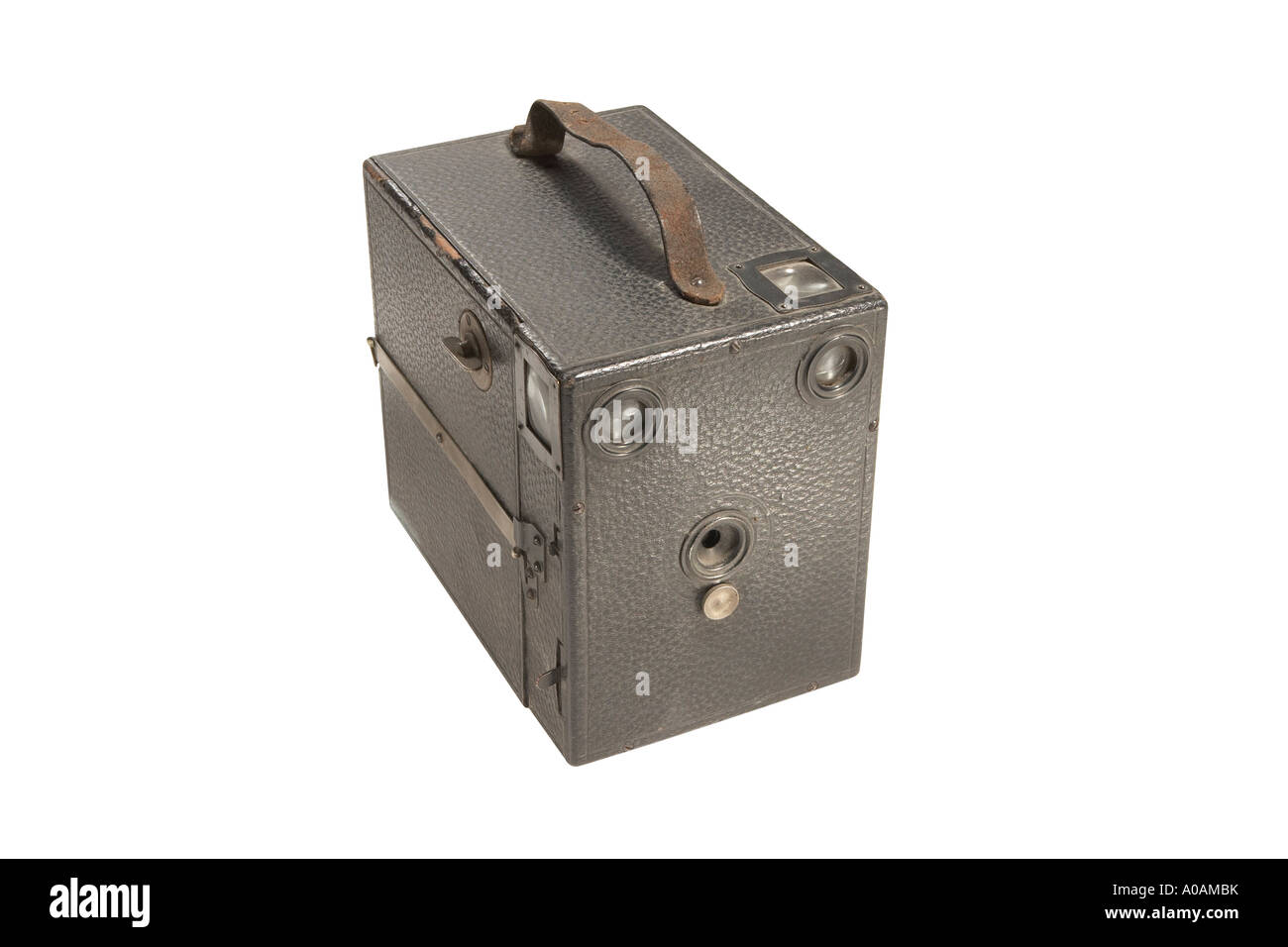 Vecchia scatola fotocamera con tracciato di ritaglio Foto Stock