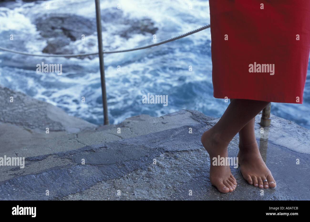 Particolare Woman in Red Tombolo Talasso Resort Marina di Castagneto Carducci Toscana Italia Foto Stock