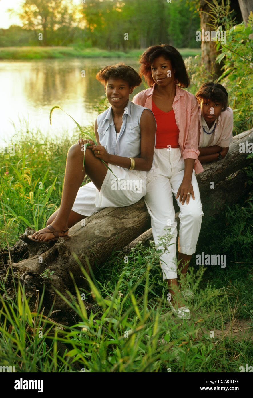 La madre e le figlie Foto Stock
