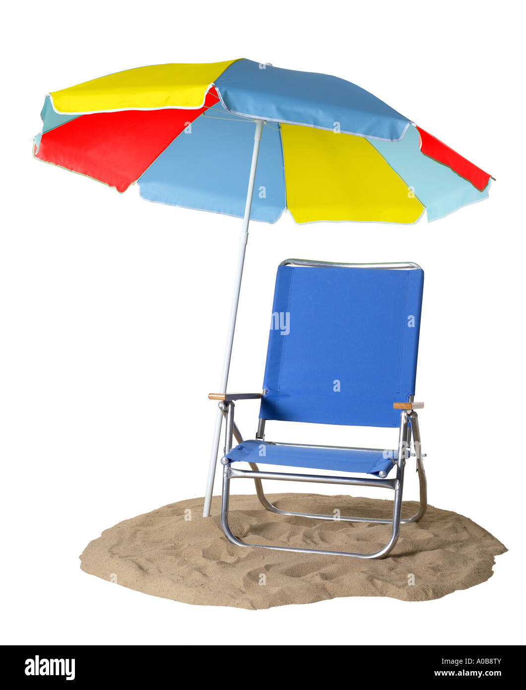 Sedia spiaggia 1 ombrellone Foto Stock