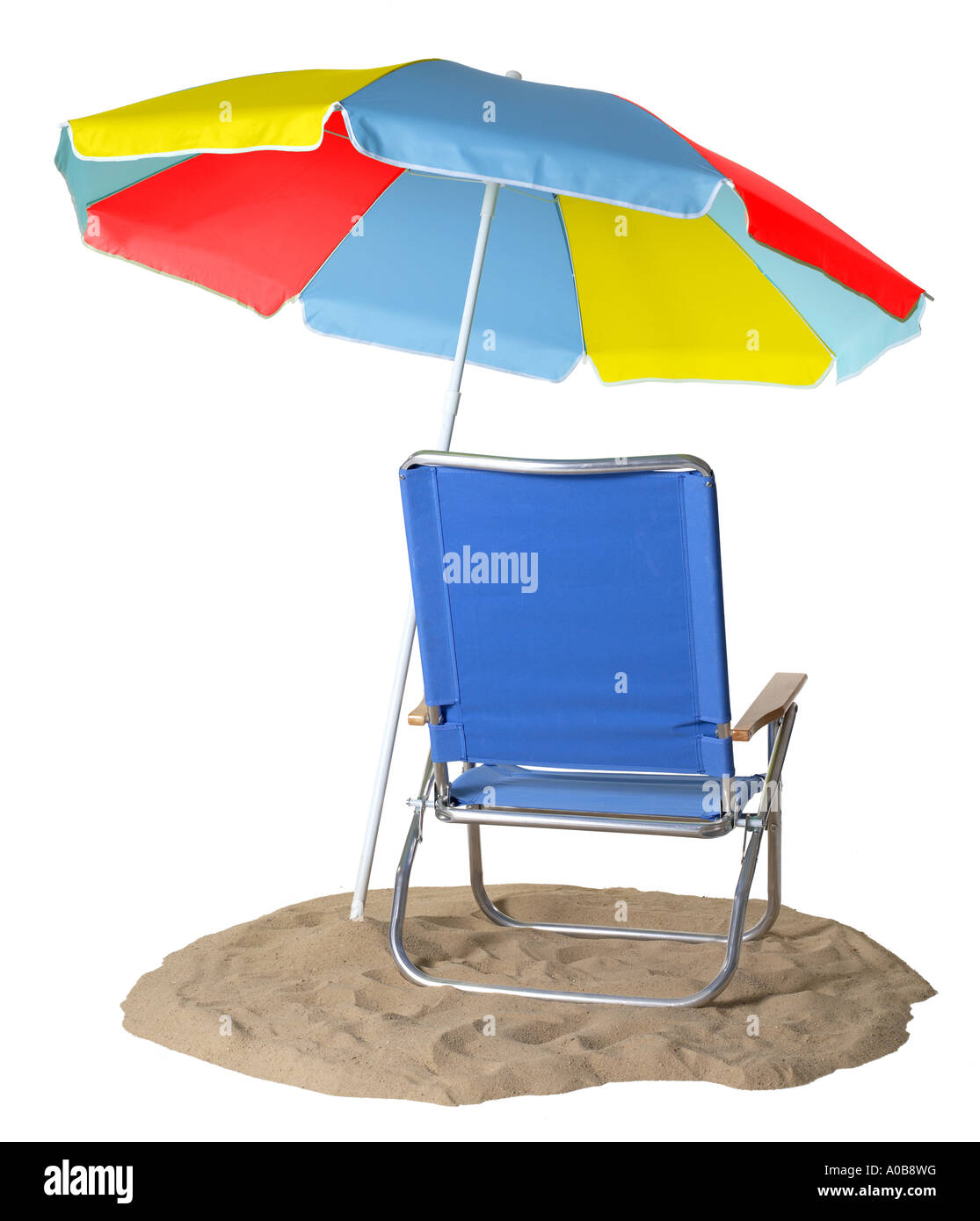 Sedia spiaggia 1 ombrellone Foto Stock