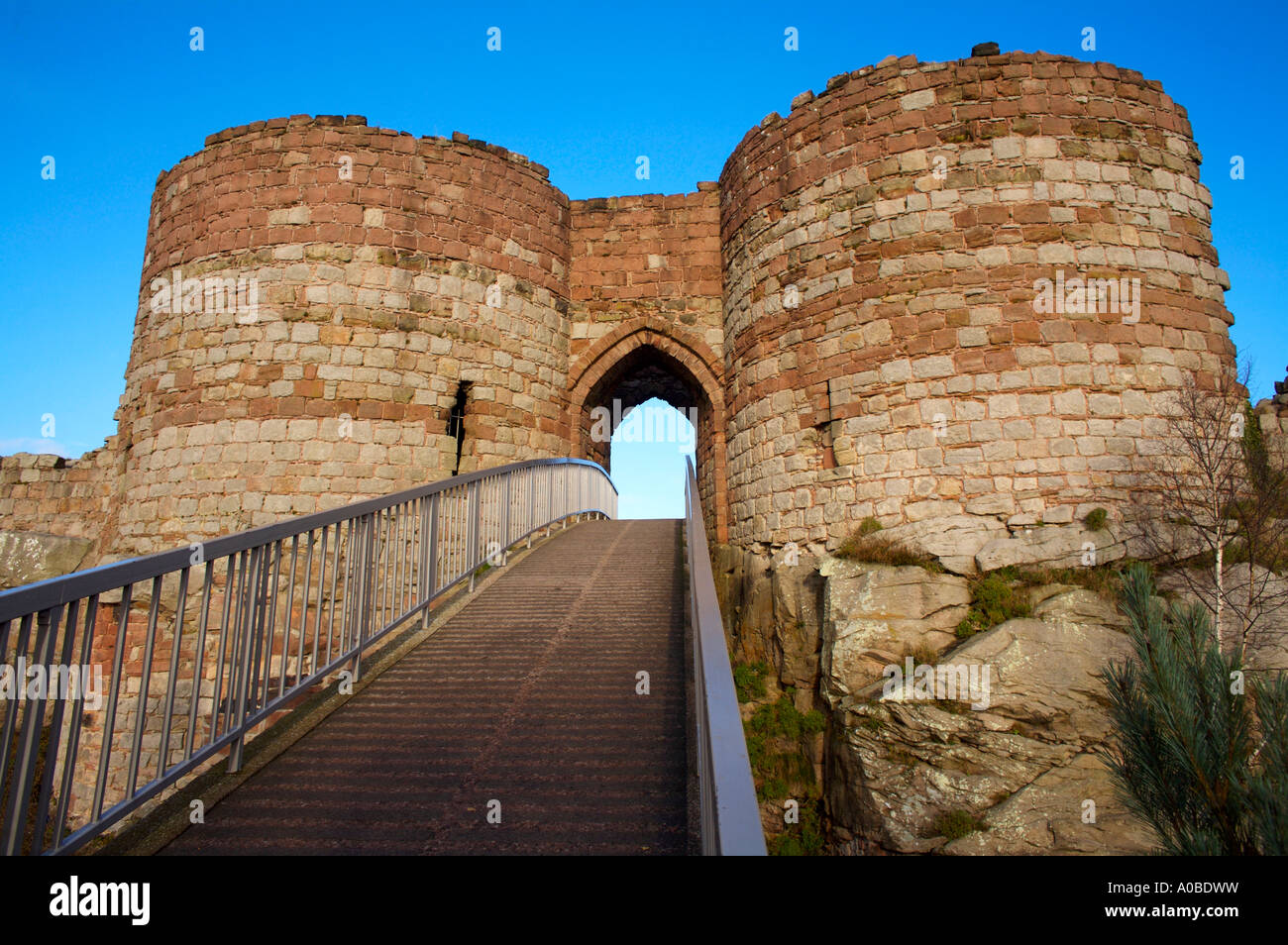 Ingresso al castello di Beeston nel Cheshire England Regno Unito Foto Stock