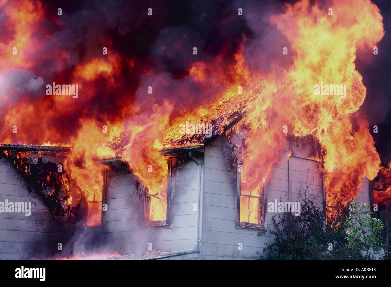 Casa in fiamme in Montgomery County Maryland Foto Stock