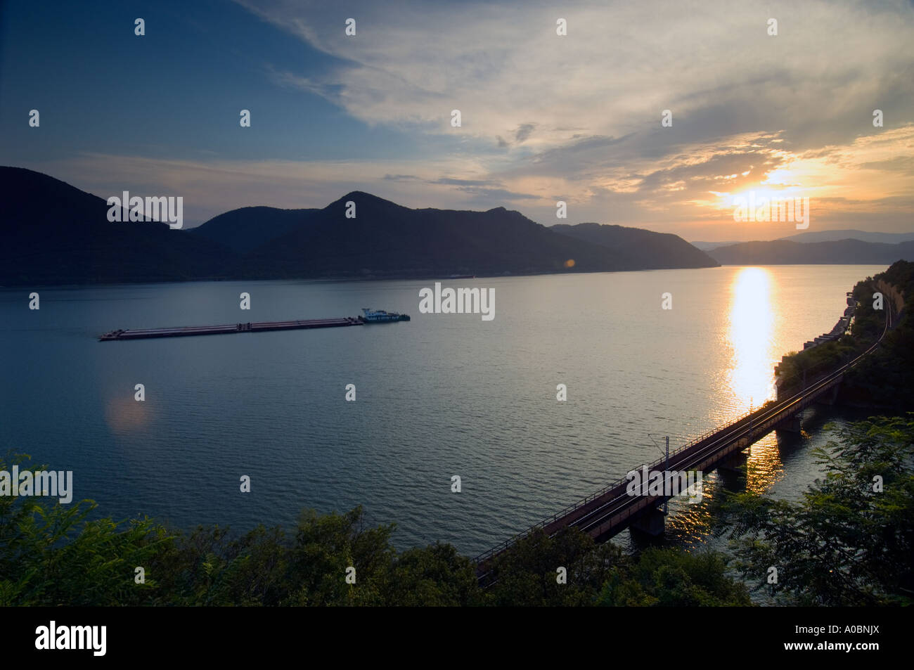 Europa Romania del Banato Danubio vicino a Drobeta Turnu Severin Foto Stock