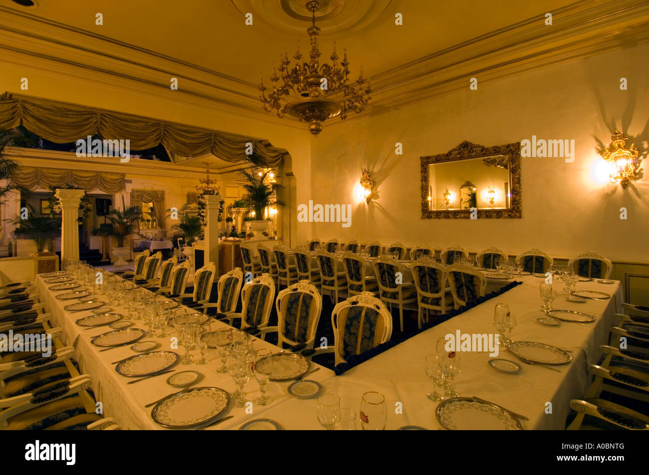 Europa Romania Transilvania Sibiu Hotel Imparatul Romanilor ristorante Foto Stock