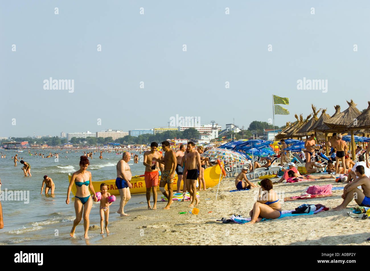 Europa Romania il litorale del Mar Nero Mamaia beach Foto Stock
