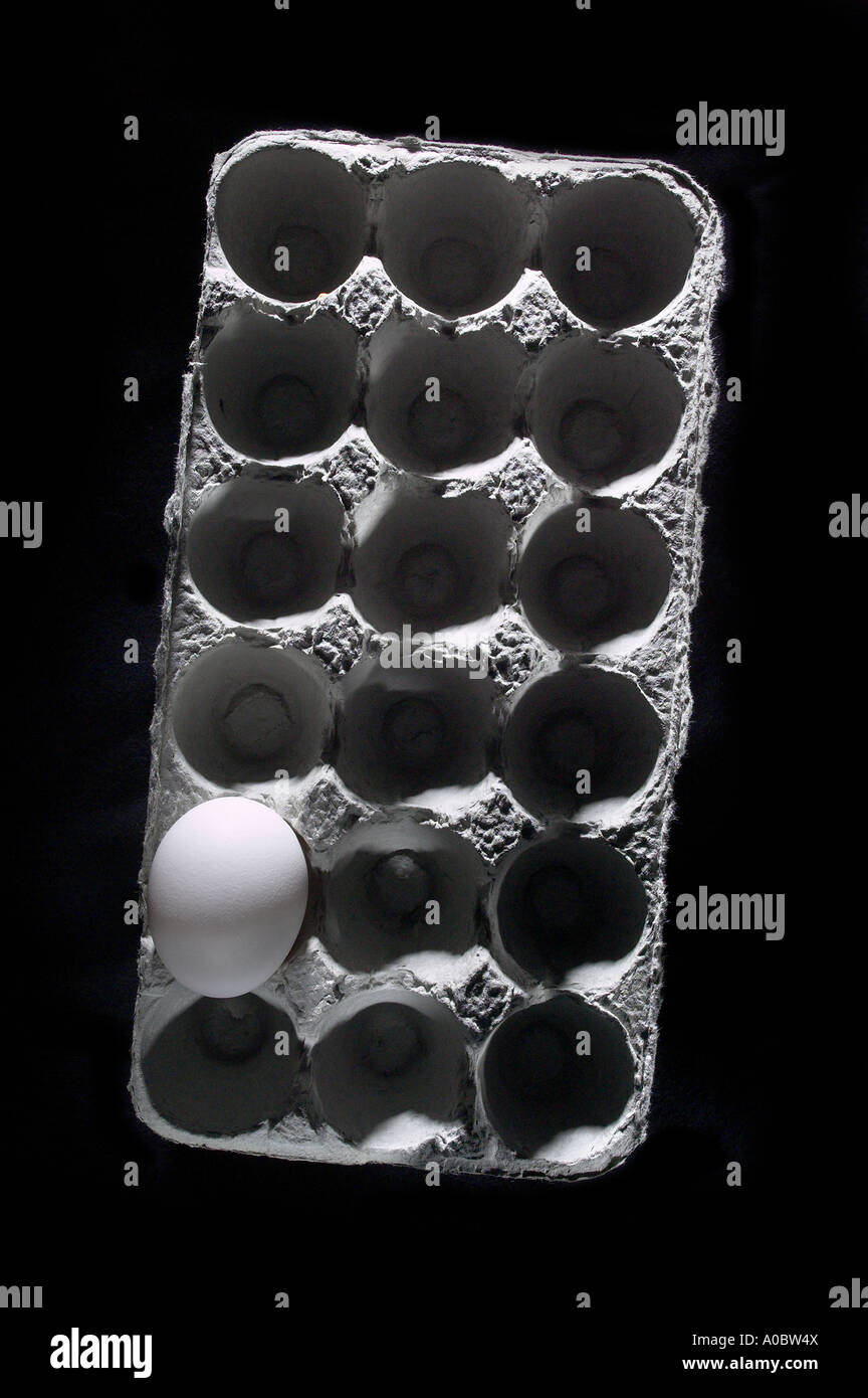 Un singolo uovo uovo in confezione di cartone Foto Stock