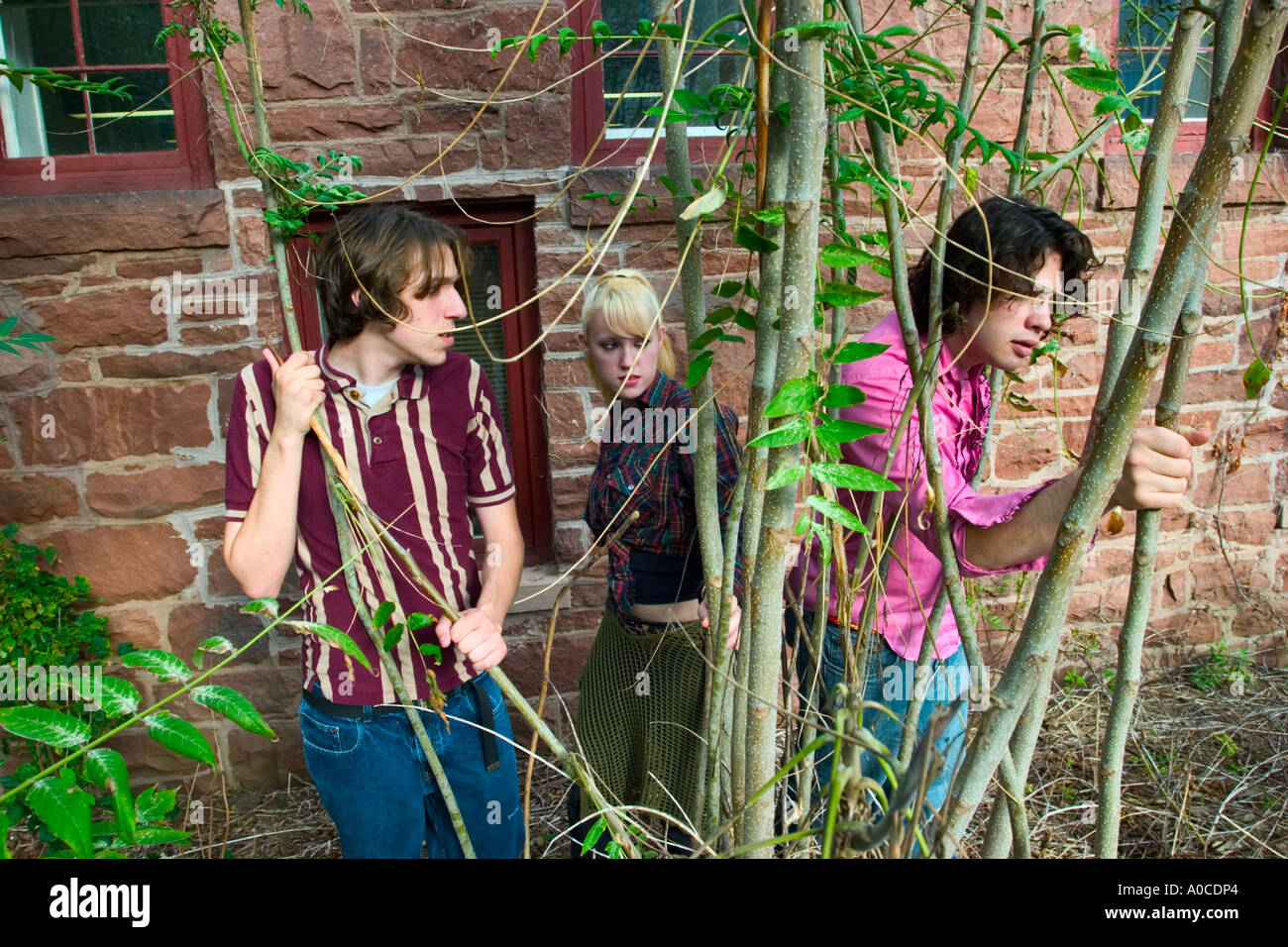 Tre adolescenti la ricerca. Foto Stock