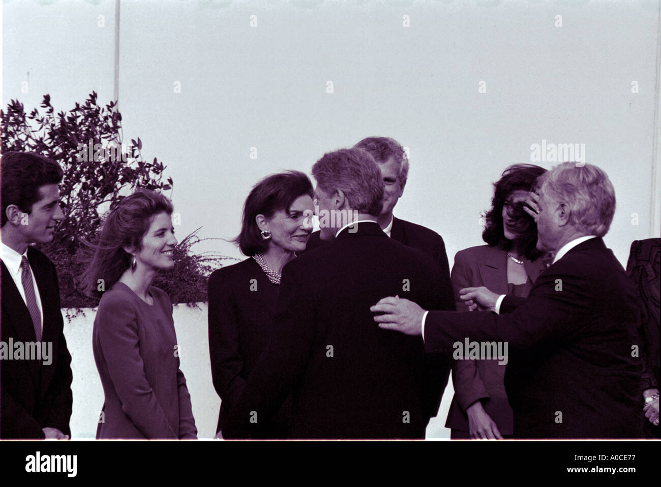 Il presidente Clinton andJackie O, john jr & famiglia Kennedy Foto Stock
