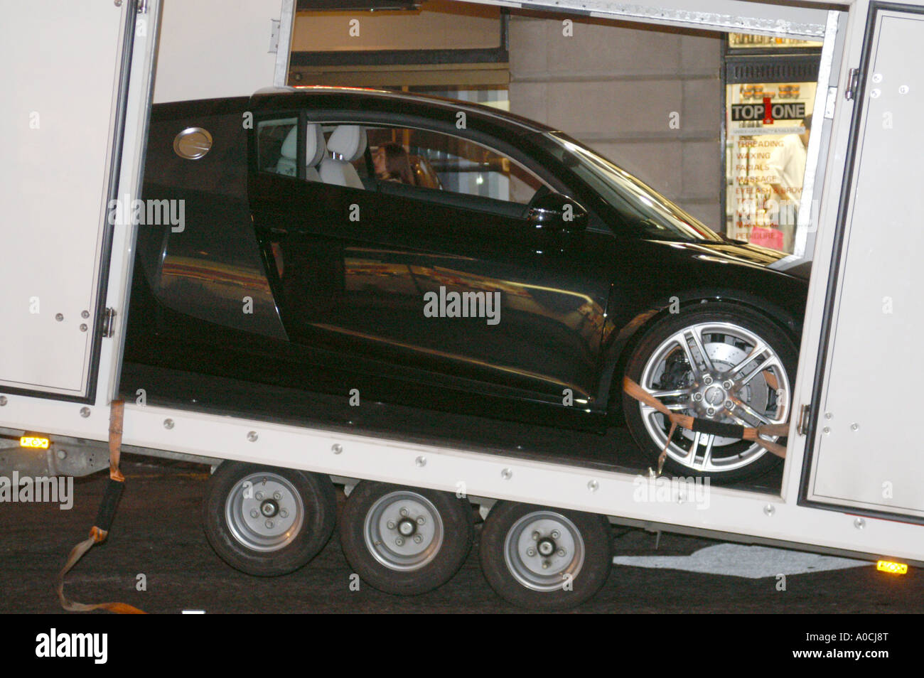 Scoop di Audi R8 durante la pre-lancio visita a Londra Foto Stock