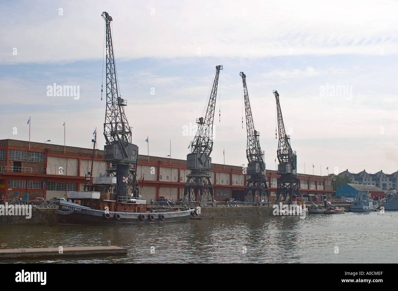 Crains al Dock di Bristol REGNO UNITO Foto Stock