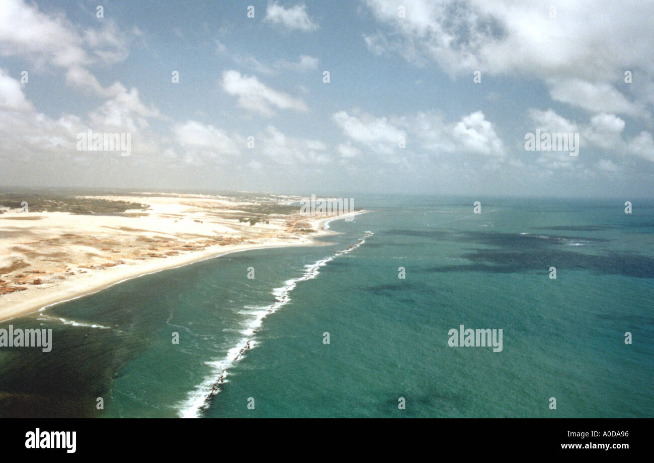 Vista aerea del Rio Grande do Norte costa in Brasile Foto Stock