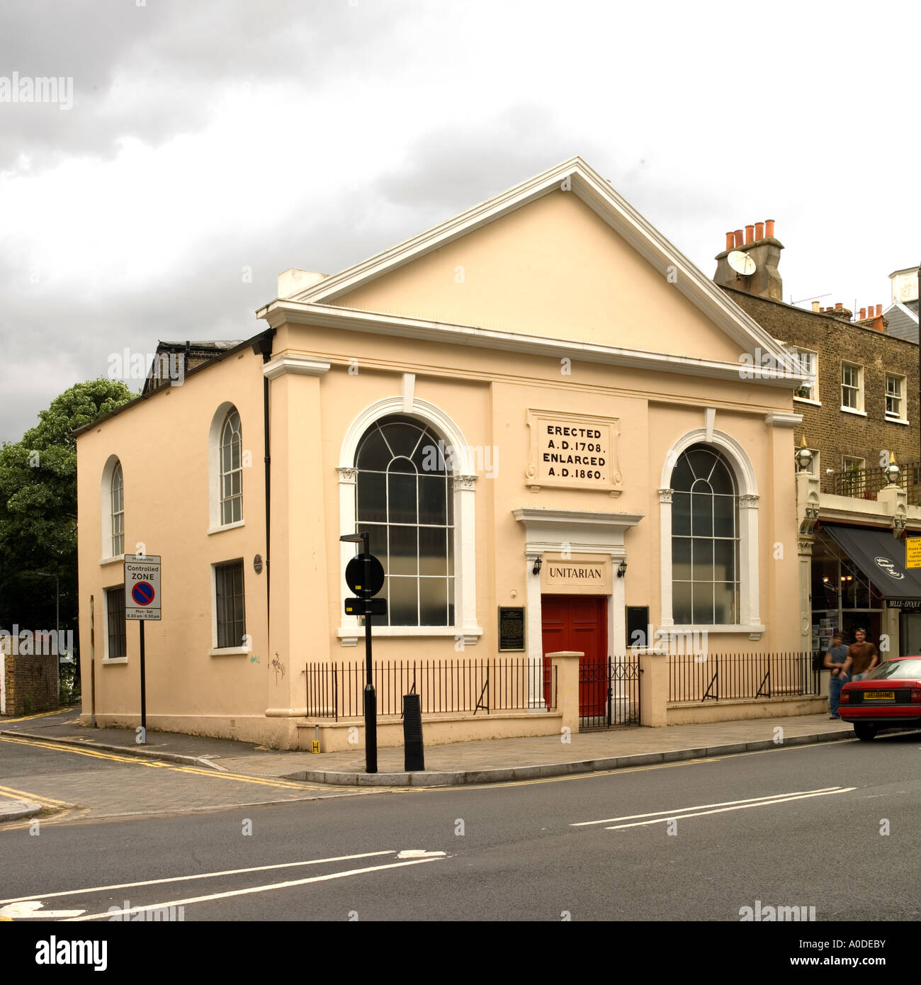 Cappella unitaria off Stoke Newington Green a Watson vicino Londra Inghilterra REGNO UNITO Foto Stock