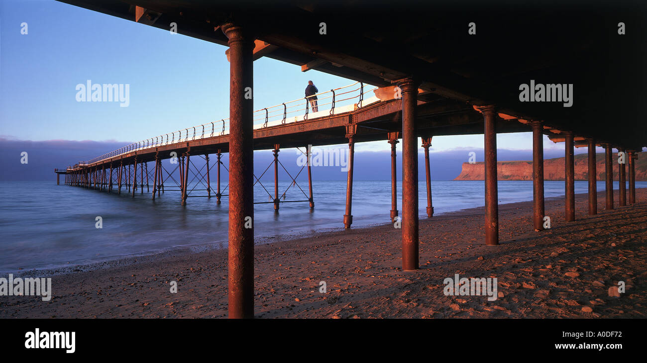 Saltburn Pier North Yorkshire Costa, Inghilterra. Foto Stock