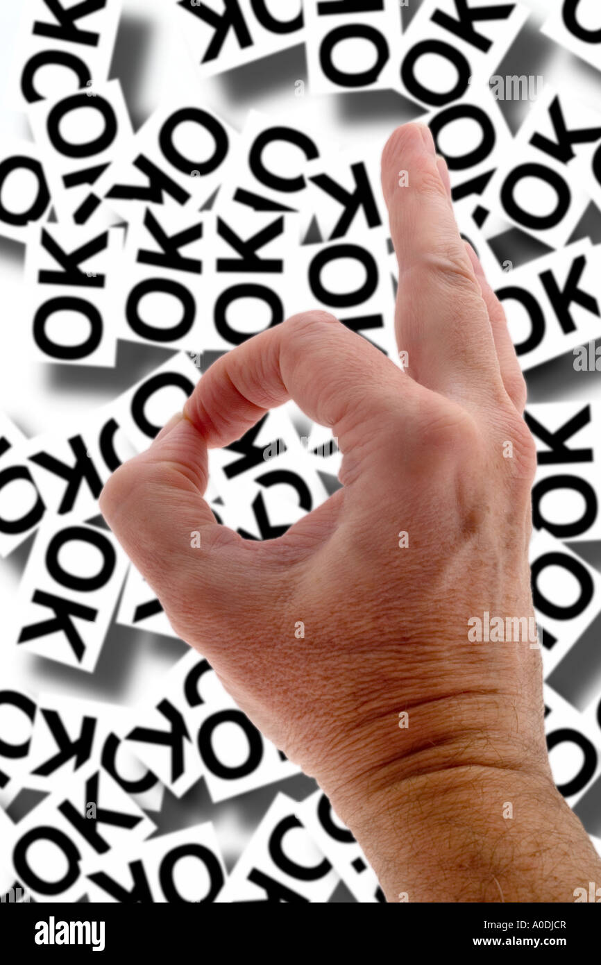 gesto di mano ok Foto Stock