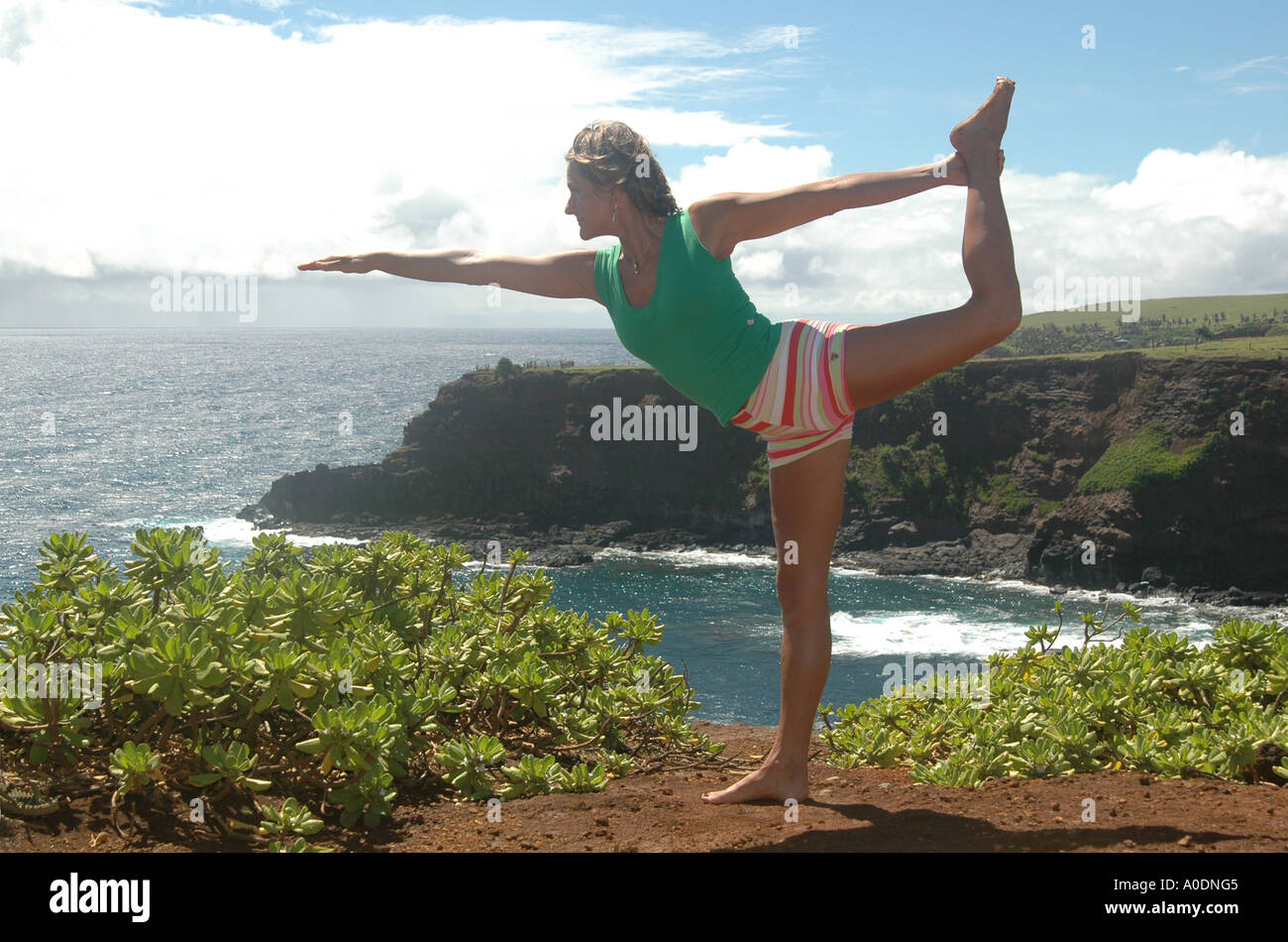 Natarajasana Yoga pone all'aperto Foto Stock